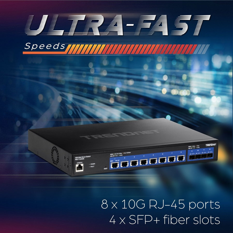 Commutateur intelligent Web 10G à 12 ports TRENDnet TEG-7124WS