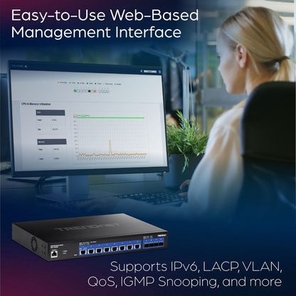 Commutateur intelligent Web 10G à 12 ports TRENDnet TEG-7124WS