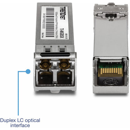 Module LC multimode SFP industriel vers RJ45 1000Base-SX de TRENDnet ; TI-MGBSX ; jusqu'à 550 m (1 804 pi) ; IEE 802.3z ; ANSI Fiber Channel ; débits de données jusqu'à 1,25 Gbit/s ; duplex de type LC ; protection à vie TI-MGBSX