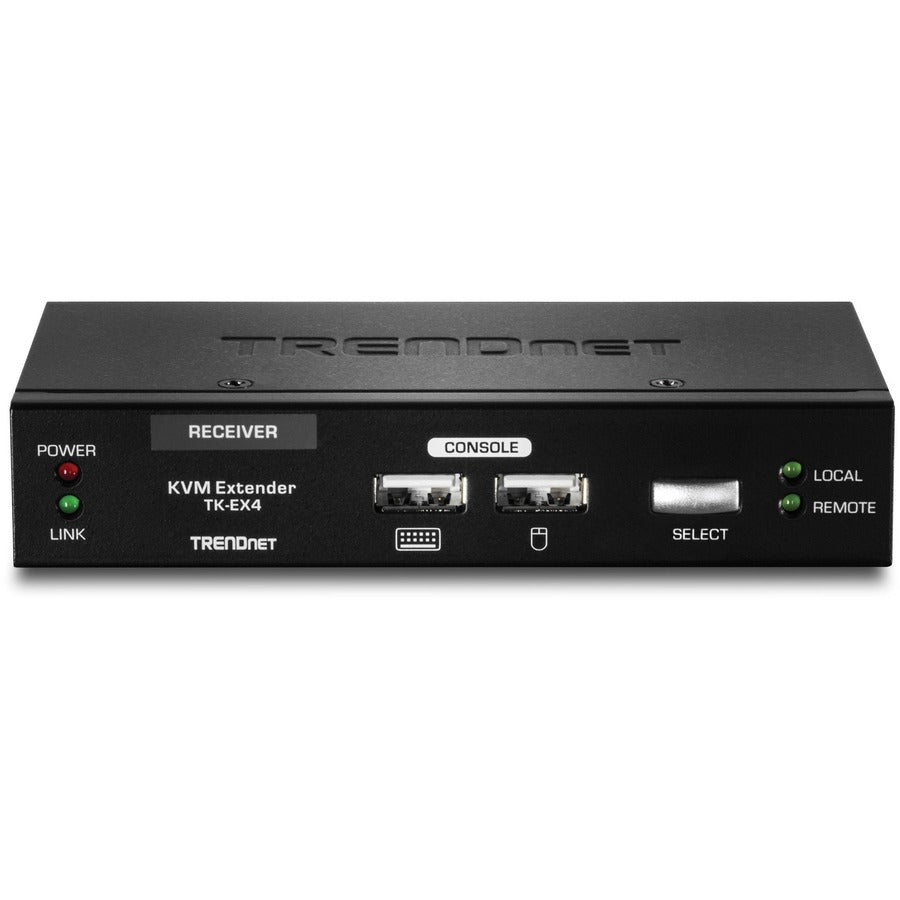 Kit d'extension KVM TRENDnet, étend les commandes du clavier/vidéo/souris, jusqu'à 100 mètres (328 pieds), touches de raccourci, émetteur, récepteur, PS/2, VGA, TK-EX4 TK-EX4