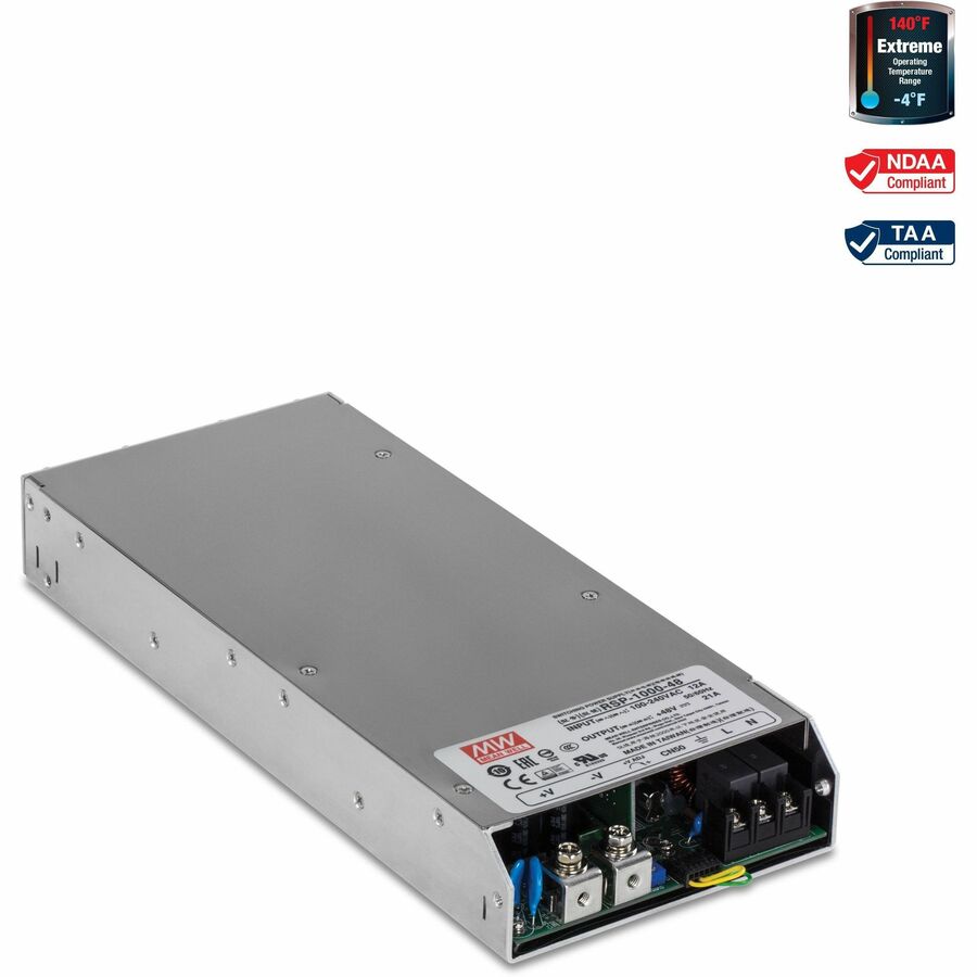 TRENDnet TI-RSP100048, alimentation industrielle 1000 W, 48 V CC, 21 A CA vers CC avec fonction PFC TI-RSP100048