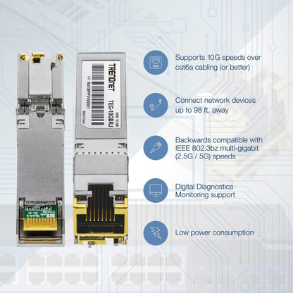 TRENDnet 10G RJ-45 Copper SFP+ Module TEG-10GBRJ