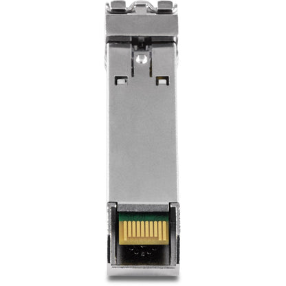 Module LC monomode SFP vers RJ45 100Base-FX TRENDnet ; TE100-MGBS20 ; jusqu'à 20 km (12,4 miles) ; compatible SFP standard ; vitesses jusqu'à 155 Mbps ; compatible fibre duplex-LC ; 1310 nm ; protection à vie TE100-MGBS20