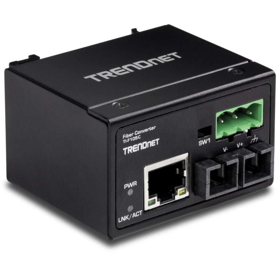Convertisseur fibre optique multimode 100Base-FX industriel renforcé TRENDnet ; (2 km ; 1,2 mile) ; boîtier IP40 ; TI-F10SC TI-F10SC