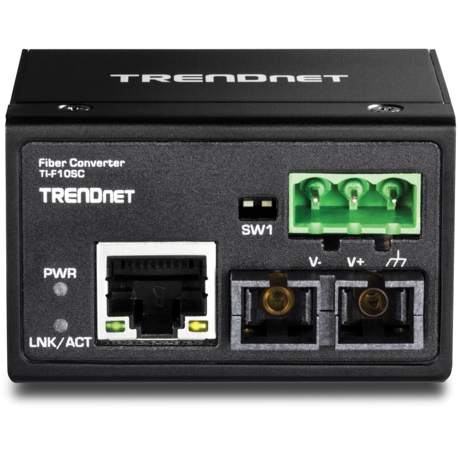 Convertisseur fibre optique multimode 100Base-FX industriel renforcé TRENDnet ; (2 km ; 1,2 mile) ; boîtier IP40 ; TI-F10SC TI-F10SC