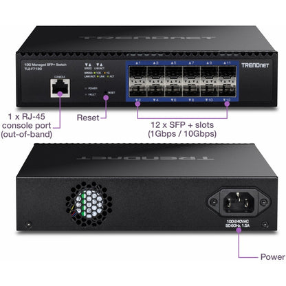TRENDnet 12-Port 10G Layer 2 Managed SFP+ Switch TL2-F7120