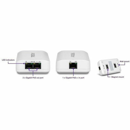 TRENDnet 2-Port Gigabit PoE++ Extender TPE-BE200