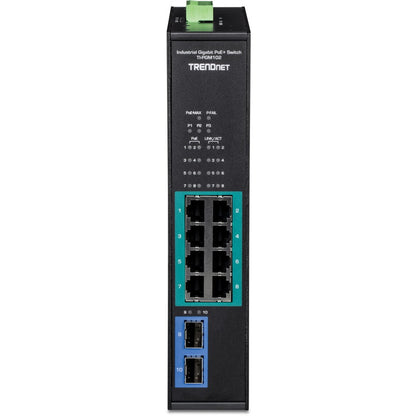 TRENDnet 10-Port Industrial Gigabit PoE+ DIN-Rail Switch -20&deg; - 65&deg;C (-4&deg; - 149&deg;F) TI-PGM102