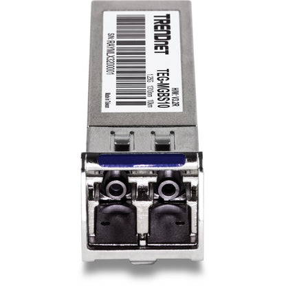 Module LC monomode SFP vers RJ45 Mini-GBIC TRENDnet ; TEG-MGBS10 ; pour fibre monomode ; distances jusqu'à 10 km (6,2 miles) ; module Gigabit SFP ; IEEE 802.3z Gigabit Ethernet ; protection à vie TEG-MGBS10