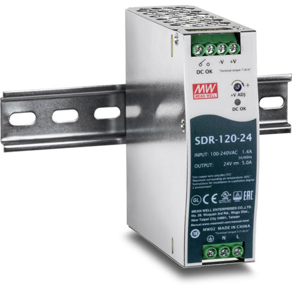 TRENDnet 120W, 24V, 5A AC to DC DIN-Rail Power Supply w/ PFC Function, TI-S12024 TI-S12024