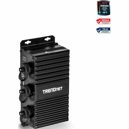 TRENDnet Extendeur UPoE Gigabit industriel extérieur à 2 ports, s'étend sur 100 m - Distance totale jusqu'à 200 m (656'), prend en charge PoE (15,4 W), PoE+ (30 W), UPoE (60 W), boîtier IP67, TI-EU120 TI-EU120