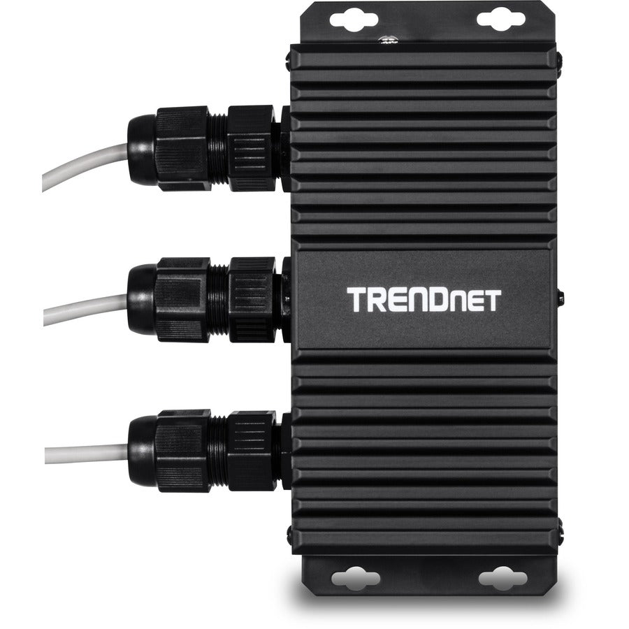 TRENDnet Extendeur UPoE Gigabit industriel extérieur à 2 ports, s'étend sur 100 m - Distance totale jusqu'à 200 m (656'), prend en charge PoE (15,4 W), PoE+ (30 W), UPoE (60 W), boîtier IP67, TI-EU120 TI-EU120