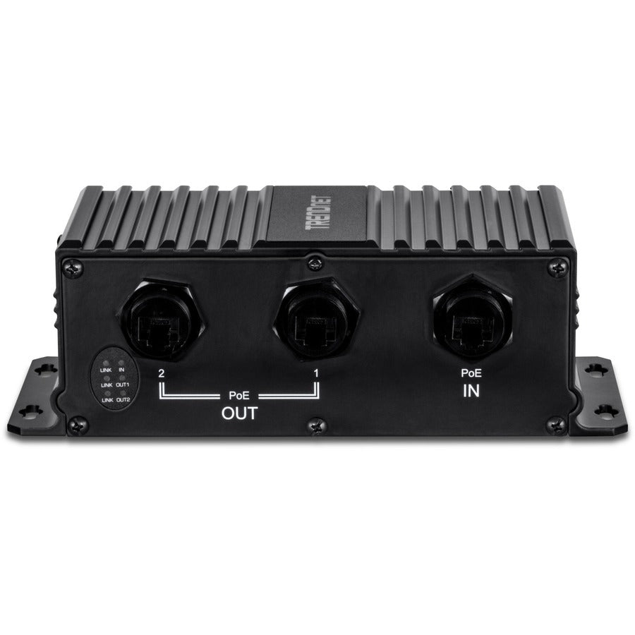 TRENDnet Extendeur UPoE Gigabit industriel extérieur à 2 ports, s'étend sur 100 m - Distance totale jusqu'à 200 m (656'), prend en charge PoE (15,4 W), PoE+ (30 W), UPoE (60 W), boîtier IP67, TI-EU120 TI-EU120