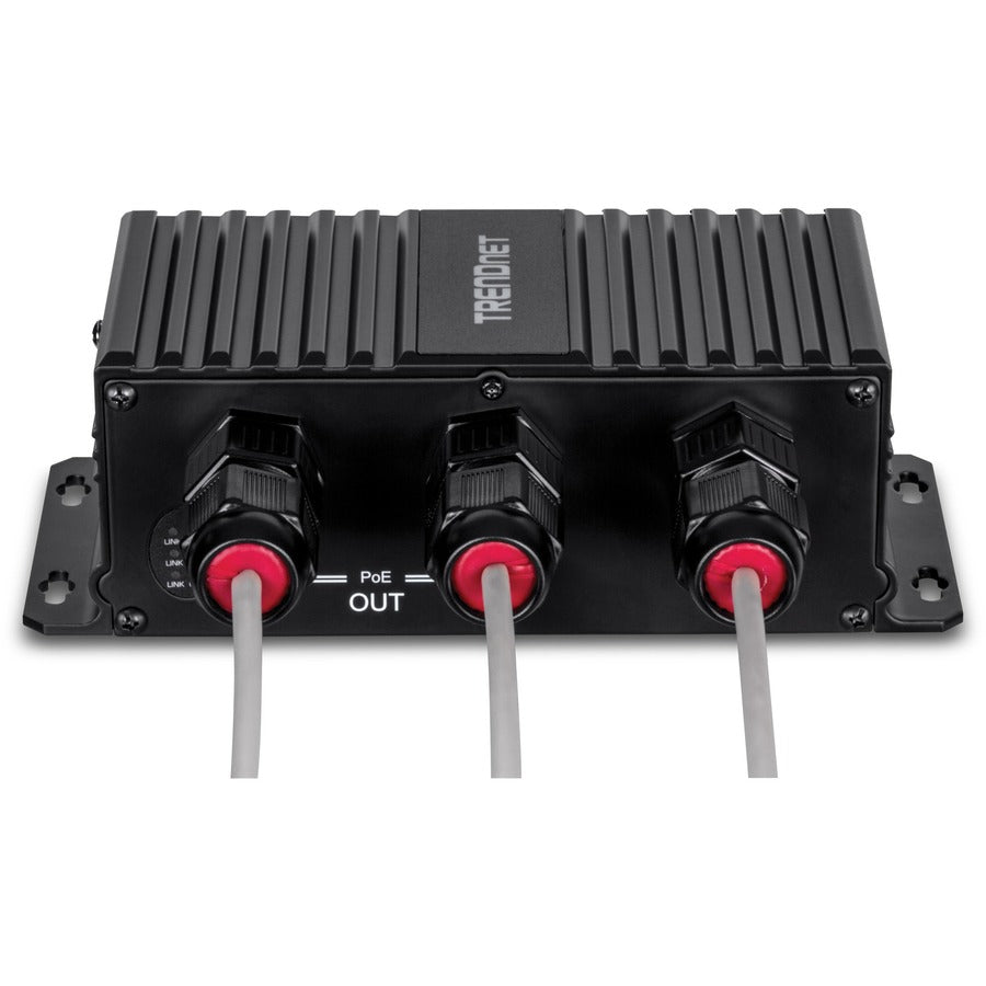 TRENDnet Extendeur UPoE Gigabit industriel extérieur à 2 ports, s'étend sur 100 m - Distance totale jusqu'à 200 m (656'), prend en charge PoE (15,4 W), PoE+ (30 W), UPoE (60 W), boîtier IP67, TI-EU120 TI-EU120