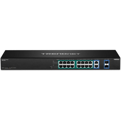 TRENDnet 18-Port Gigabit High Power Poe+ Switch; 16 X Gigabit Poe+ Ports; 2 X Shared Gigabit Ports; 36Gbps Switching Capacity; 440W PoE Power Budget; TPE-TG182F TPE-TG182F