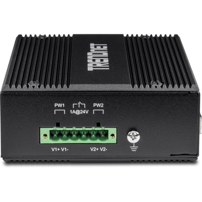 TRENDnet Commutateur DIN-Rail Gigabit 10/100/1000 Mbps industriel renforcé à 8 ports avec 8 ports Gigabit PoE+ ; TI-PG80B ; Entrées d'alimentation 24 - 56 V CC avec protection contre les surcharges TI-PG80B