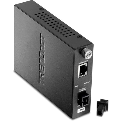 TRENDnet Intelligent Fiber Media Converter; 1000Base-T to 1000Base-LX Dual Wavelength Single Mode SC Fiber (40 km / 24.85 miles)Fiber to Ethernet Converter; RJ-45; Lifetime Protection; TFC-1000S40D3 TFC-1000S40D3