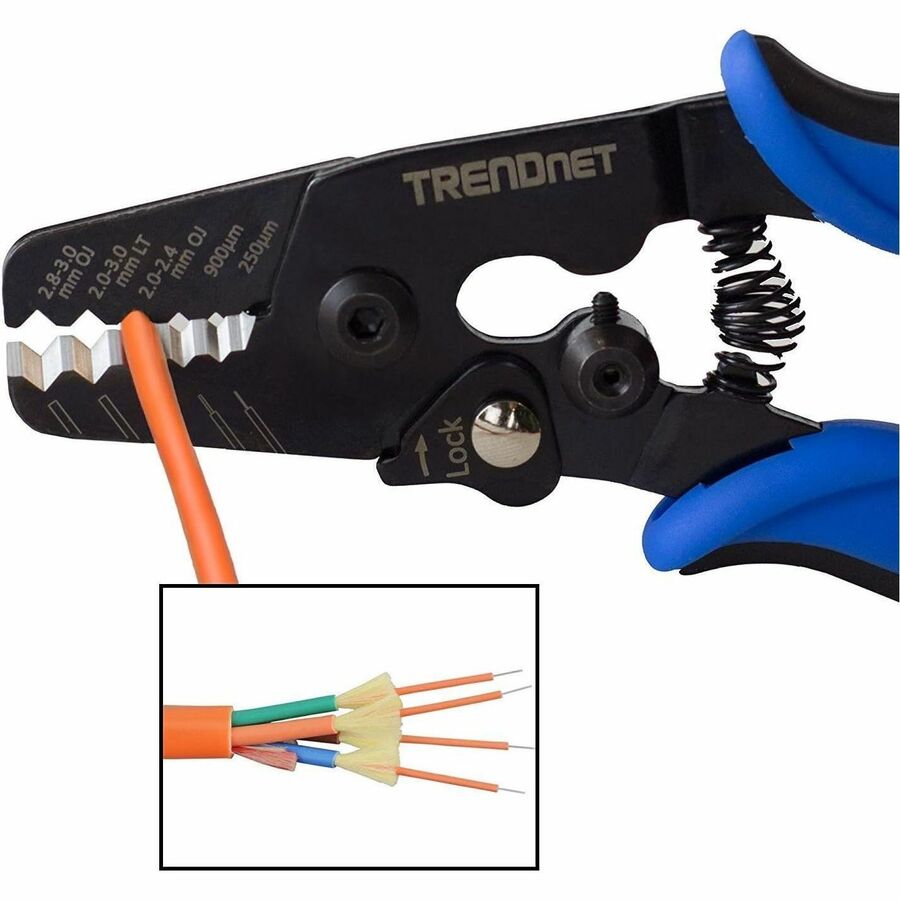 Outil de dénudage de fibre optique TRENDnet, dénude les gaines extérieures/tubes lâches/revêtement acrylique/isolation tampon, acier au carbone robuste, TC-FST TC-FST