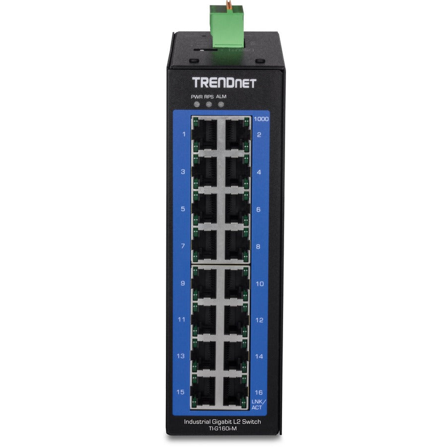 Commutateur industriel Gigabit L2 à rail DIN géré à 16 ports TRENDnet TI-G160I-M