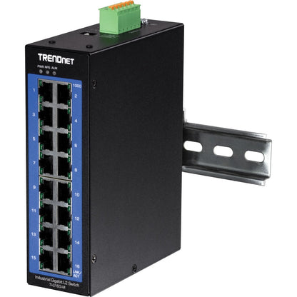 Commutateur industriel Gigabit L2 à rail DIN géré à 16 ports TRENDnet TI-G160I-M
