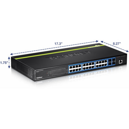Commutateur Gigabit Layer 2 à 24 ports TRENDnet avec 4 emplacements Mini-GBIC partagés ; capacité de commutation de 48 Gbit/s ; SNMP ; protection à vie ; TL2-G244 TL2-G244
