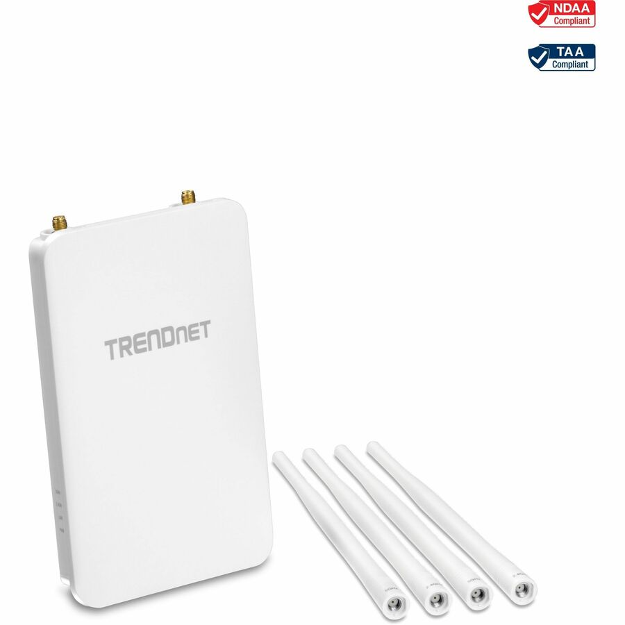 Point d'accès omnidirectionnel extérieur sans fil AC1300 PoE+ 5 DBI TRENDnet ; TEW-841APBO ; 4 antennes omnidirectionnelles 5 DBI ; pont WiFi point à point et point à multipoint ; IEEE 802.3AT PoE+ TEW-841APBO