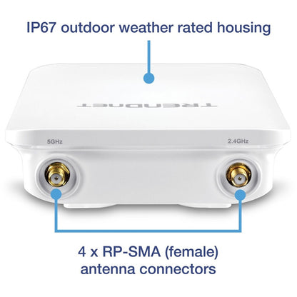 Point d'accès omnidirectionnel extérieur sans fil AC1300 PoE+ 5 DBI TRENDnet ; TEW-841APBO ; 4 antennes omnidirectionnelles 5 DBI ; pont WiFi point à point et point à multipoint ; IEEE 802.3AT PoE+ TEW-841APBO
