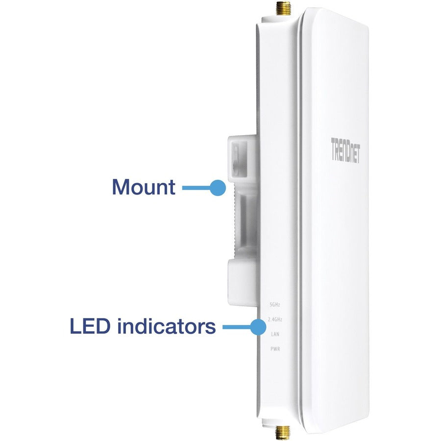 Point d'accès omnidirectionnel extérieur sans fil AC1300 PoE+ 5 DBI TRENDnet ; TEW-841APBO ; 4 antennes omnidirectionnelles 5 DBI ; pont WiFi point à point et point à multipoint ; IEEE 802.3AT PoE+ TEW-841APBO