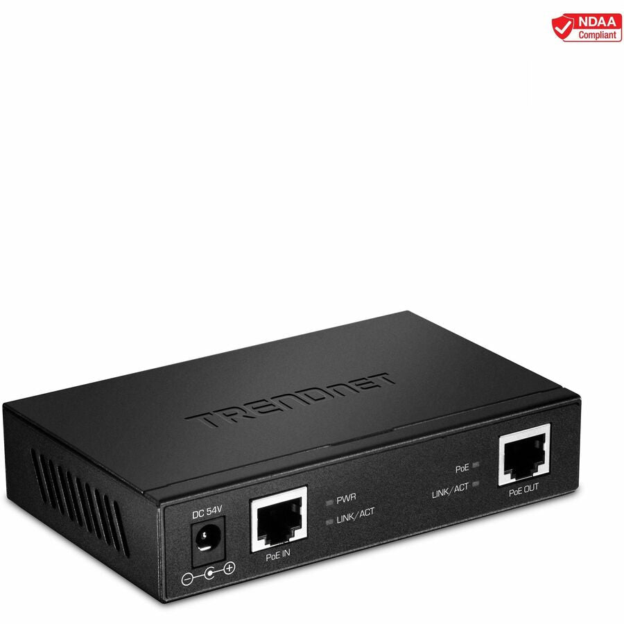 Répéteur/amplificateur Gigabit PoE+ TRENDnet ; PoE à port unique ; Power Over Ethernet ; 802.3af ; 802.3at ; 10/100/1000 Mbps ; TPE-E110 TPE-E110