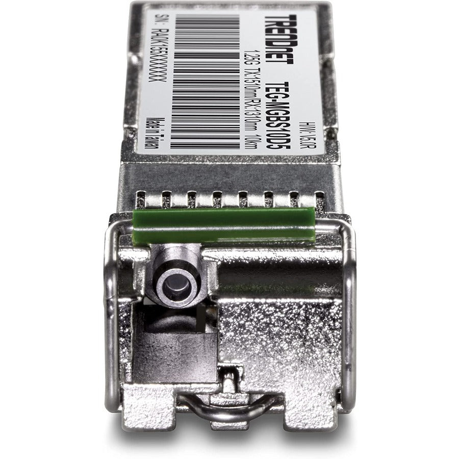 Module LC monomode double longueur d'onde SFP vers RJ45 TRENDnet ; TEG-MGBS10D5 ; Doit être associé au TEG-MGBS10D3 ou à un module compatible ; Jusqu'à 10 km (6,2 miles) ; Compatible avec le SFP standard ; Protection à vie TEG-MGBS10D5