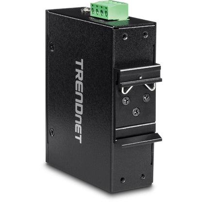 TRENDnet Répartiteur industriel Gigabit UPoE, deux sorties d'alimentation CC, montage sur rail DIN ou mural, sortie de tension réglable, TI-SG104 TI-SG104