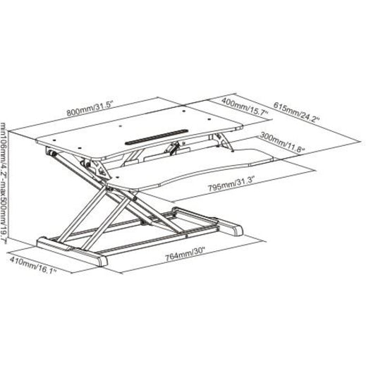 Amer Mounts Sit-Stand Integrated Desk Workstation EZRISER30