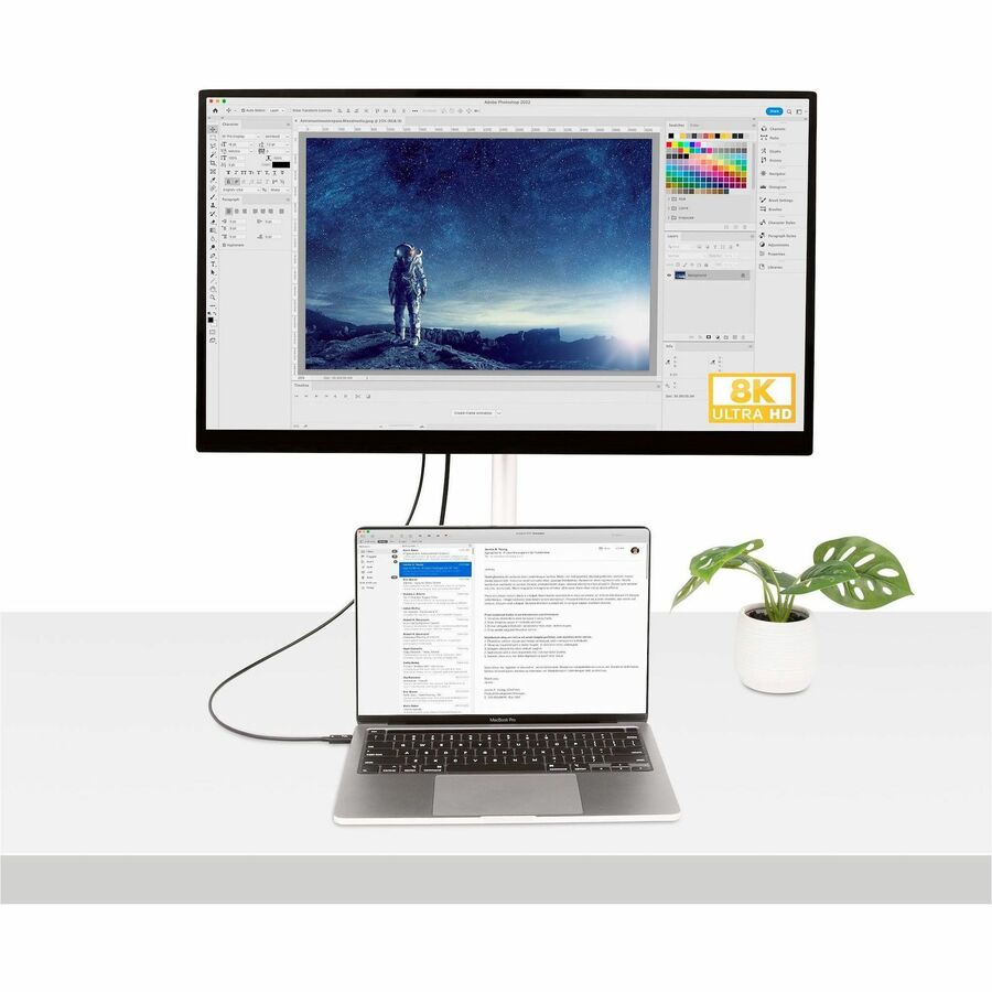Câble Thunderbolt 4 StarTech.com de 50 cm, 40 Gbit/s, PD 100 W, vidéo 4K/8K, certifié Intel, compatible avec Thunderbolt 3/USB 3.2/DisplayPort TBLT4MM50CM