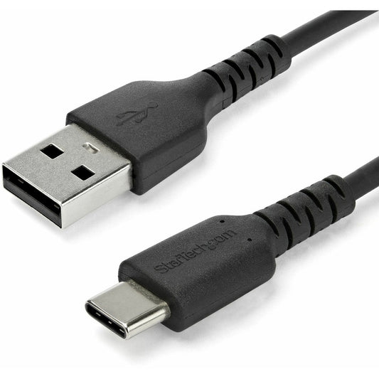 Câble de charge USB A vers USB C de 1 m de StarTech.com - Câble de données USB 2.0 vers USB Type C à charge et synchronisation rapides et durables - Fibre d'aramide M/M 3A Noir RUSB2AC1MB