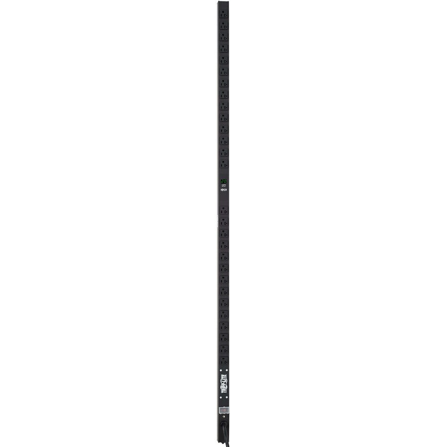 PDU monophasé avec compteur local de 1,9 kW de Tripp Lite par Eaton, prises 120 V (28 5-15/20R), adaptateur L5-20P/5-20P, cordon de 4,57 m (15 pi), PDUMV20 vertical 0U