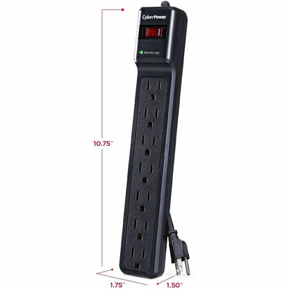 Parasurtenseur CyberPower CSB7012 Essential à 7 prises avec 1 500 joules et cordon de 12 pieds - Boîtes marron unies CSB7012
