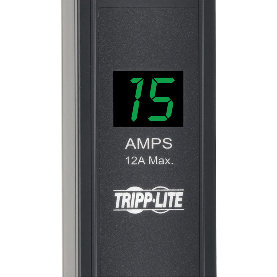PDU monophasé avec compteur local de 1,5 kW de Tripp Lite par Eaton, prises 100-127 V (14 5-15R), 5-15P, cordon de 15 pi (4,57 m), 0U vertical, 36 po PDUMV15-36