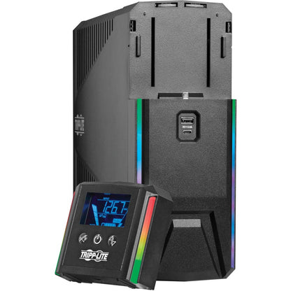 Onduleur de jeu à onde sinusoïdale pure Tripp Lite by Eaton 1500VA 900W 120V - LCD, AVR, LED RVB, chargement USB, économie d'énergie SMART1500PSGLCD