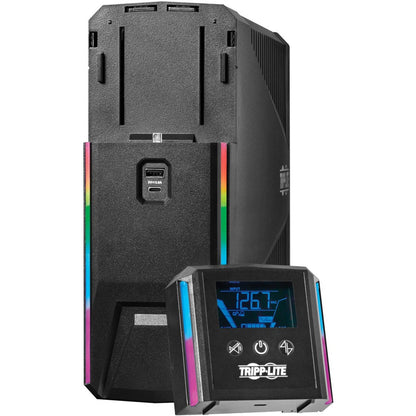 Onduleur de jeu à onde sinusoïdale pure Tripp Lite by Eaton 1500VA 900W 120V - LCD, AVR, LED RVB, chargement USB, économie d'énergie SMART1500PSGLCD