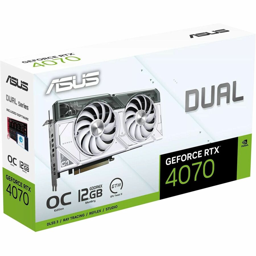 Carte graphique Asus NVIDIA GeForce RTX 4070 - 12 Go GDDR6X DUAL-RTX4070-O12G-WHITE