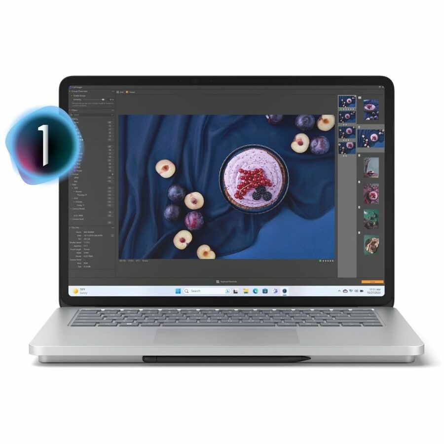 Microsoft Surface Laptop Studio 2 14,4" Écran tactile convertible (curseur flottant) Ordinateur portable 2 en 1 - Intel Core i7 13e génération i7-13800H - Plateforme Intel Evo - 64 Go - SSD 2 To - Clavier anglais, français - Platinum Z3H-00001