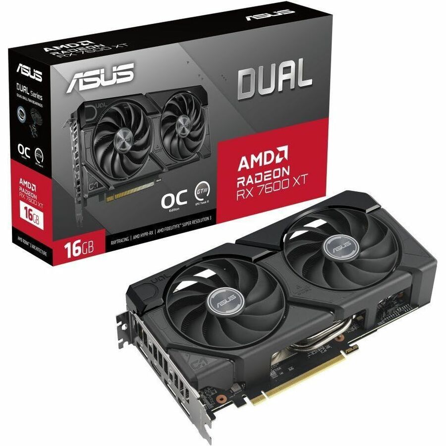Carte graphique Asus AMD Radeon RX 7600 XT - 16 Go GDDR6 DUAL-RX7600XT-O16G