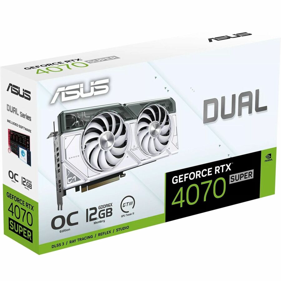 Carte graphique Asus NVIDIA GeForce RTX 4070 SUPER - 12 Go GDDR6X DUAL-RTX4070S-O12G-WHITE