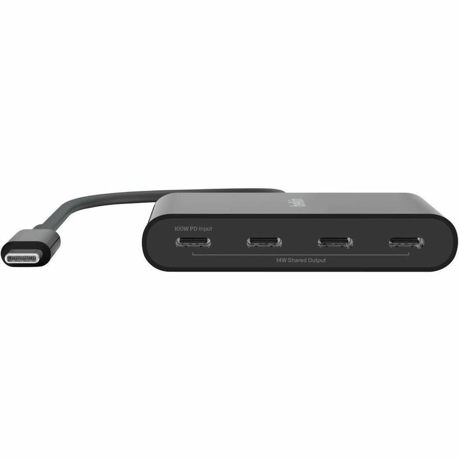 Belkin Connect USB-C Hub 4 ports, adaptateur Dongle, 4 ports USB-C et 100 W PD Transfert de données max 10 Gbit/s Mac/Chromebook AVC018BTBK