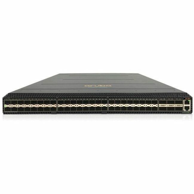 Commutateur de services distribués Aruba CX 10000-48Y6C de l'arrière vers l'avant avec 6 ventilateurs et 2 blocs d'alimentation Bdl R8P14A#ABA