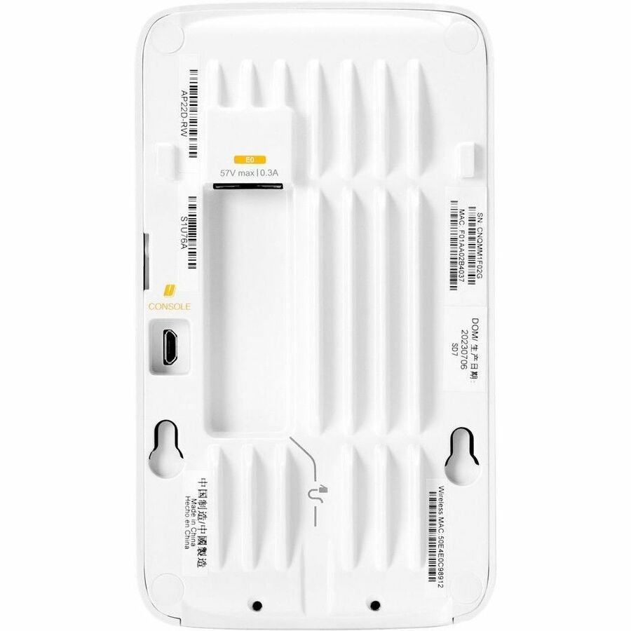 Point d'accès sans fil double bande IEEE 802.11ax 1,44 Gbit/s Aruba Instant On AP22D - Intérieur S1U76A