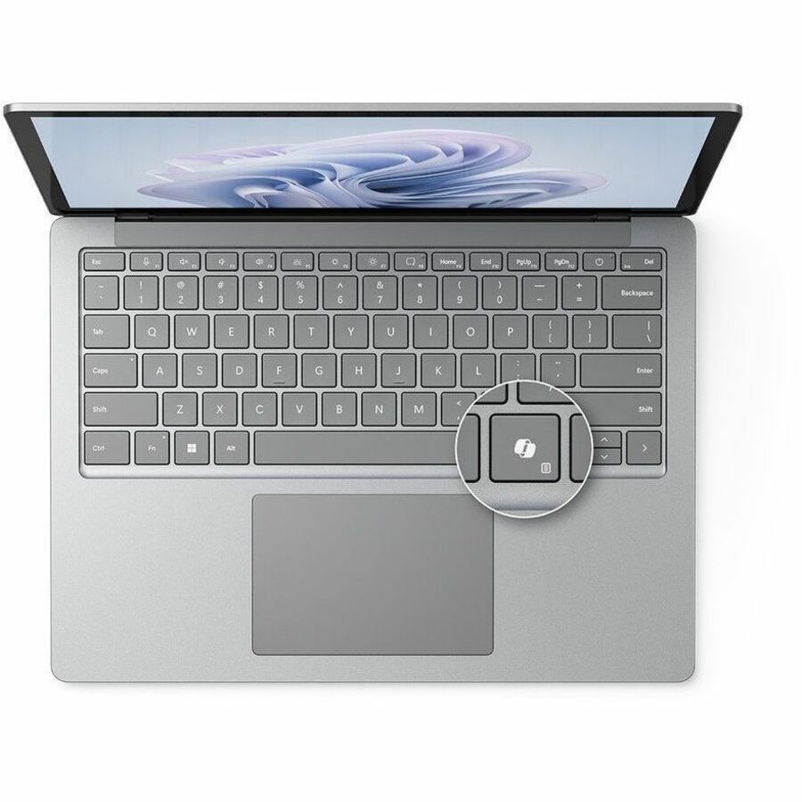Ordinateur portable Microsoft Surface Laptop 6 13,5" à écran tactile - Intel Core Ultra 7 - 16 Go - SSD 256 Go - Clavier anglais, français - Platinum ZJV-00027