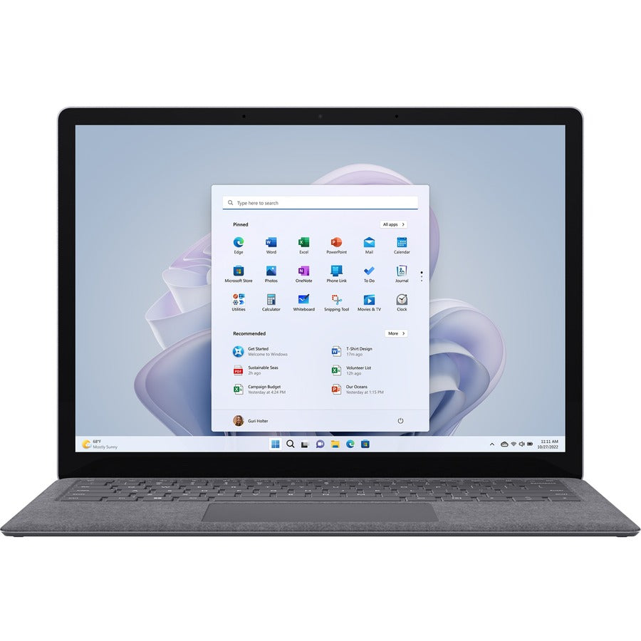 Ordinateur portable Microsoft Surface Laptop 5 13,5" à écran tactile - Intel Core i5 - Plateforme Intel Evo - 16 Go - SSD 256 Go - Clavier anglais, français - Platinum R7B-00002