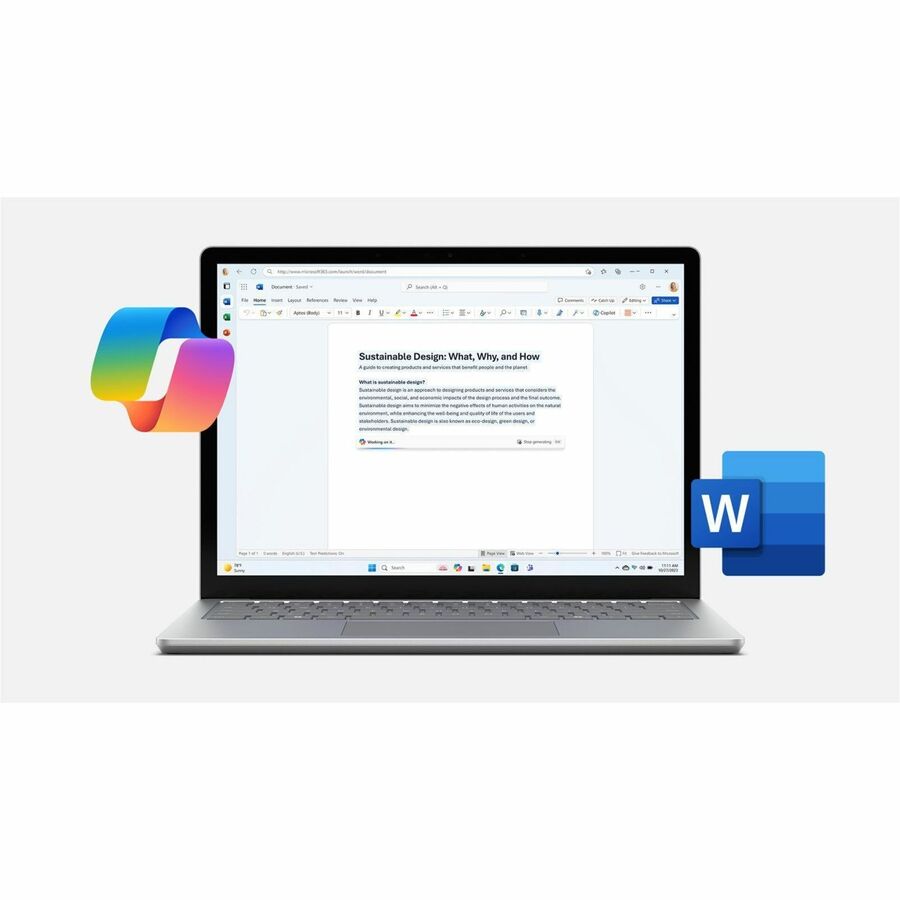 Ordinateur portable Microsoft Surface Laptop 6 13,5" à écran tactile - Intel Core Ultra 7 165H - 16 Go - SSD 256 Go - Clavier anglais - Platinum ZJV-00026