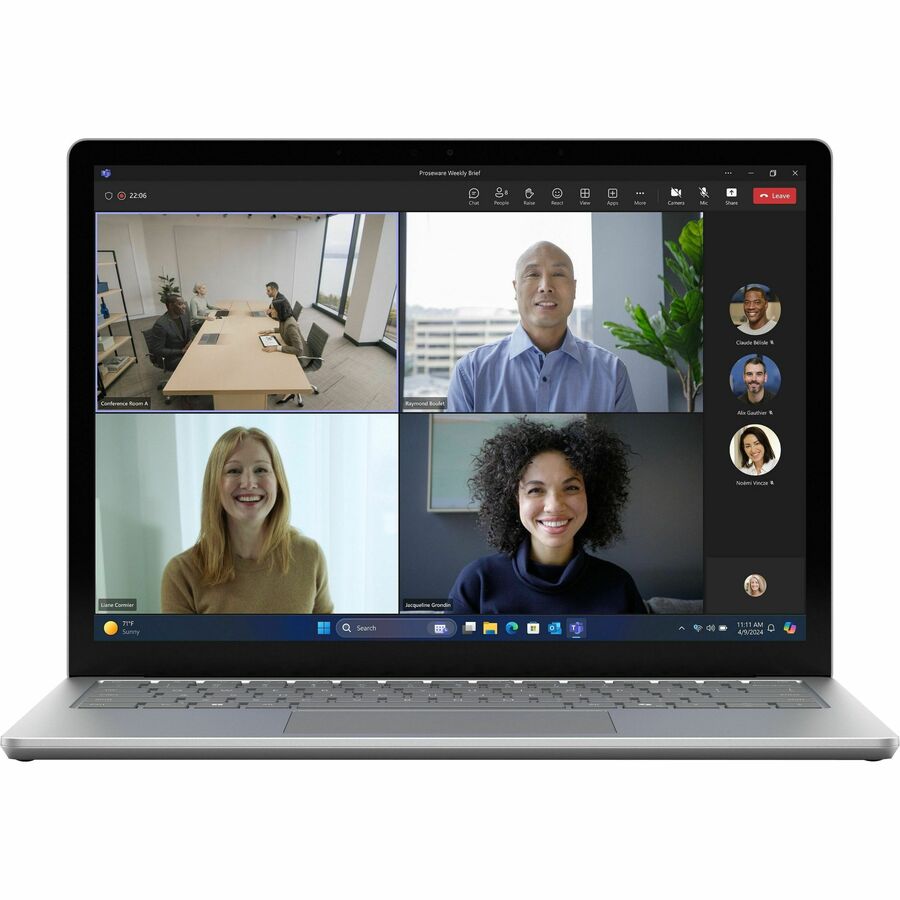 Ordinateur portable Microsoft Surface Laptop 6 13,5" à écran tactile - Intel Core Ultra 7 165H - 16 Go - SSD 256 Go - Clavier anglais - Platinum ZJV-00026